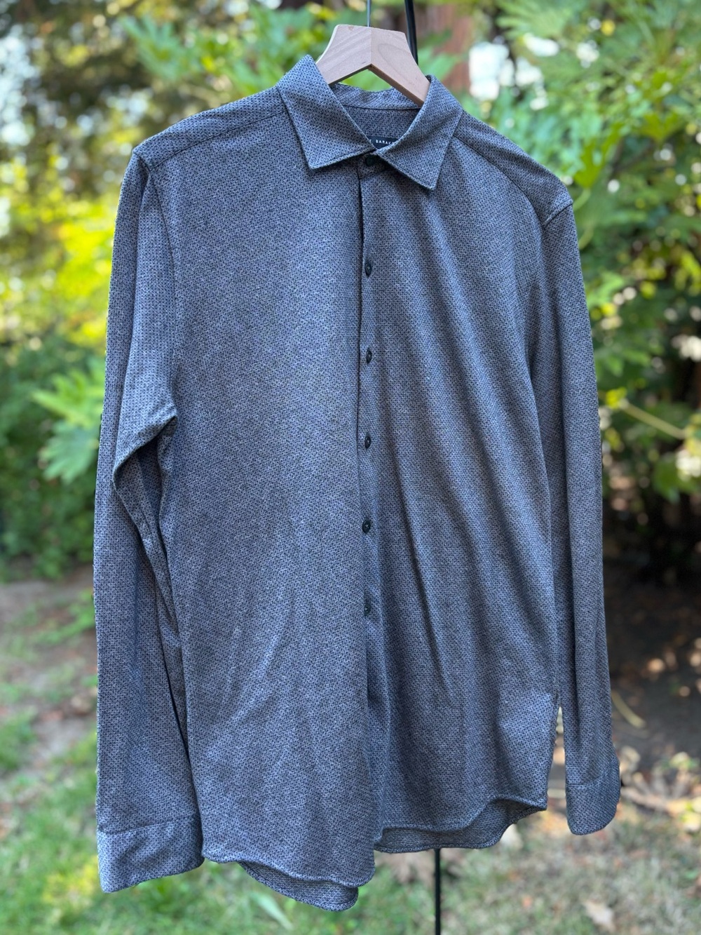Robert Barakett Men's Gray Textured Long-Sleeve Button-Up Shirt